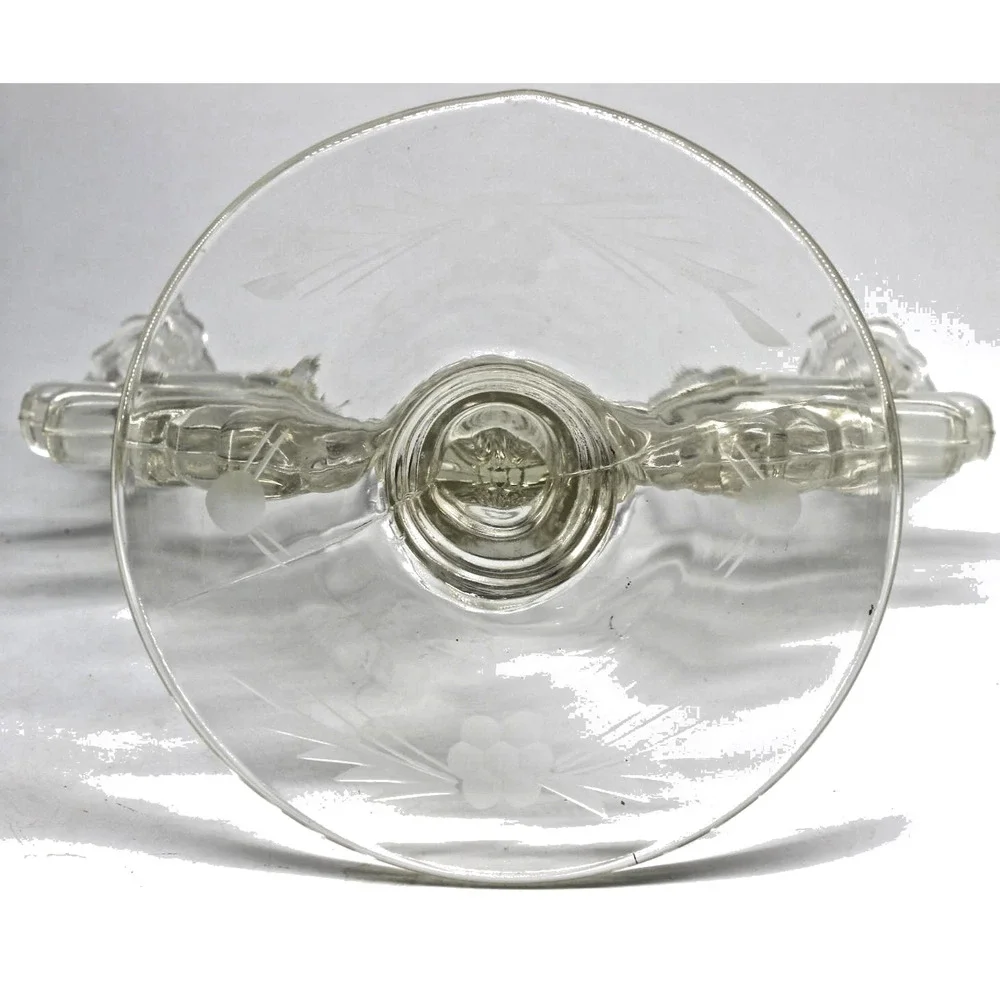 Vintage Art Deco Glass Double Two Candle Holder Elegant Centerpiece 1930s-5.75